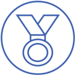 Illustration of an award medal inside a circle